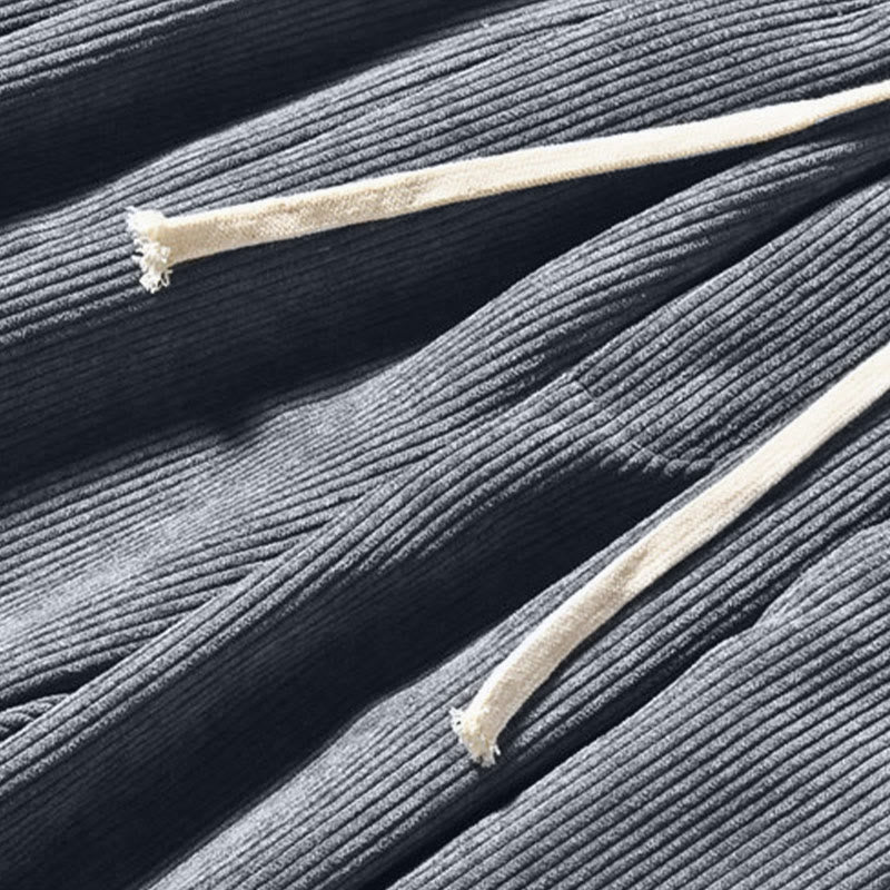 Buddha Stonesレトロ メンズ 無地 フリース裏地 コーデュロイ シンプルデザイン ハーレムパンツ ポケット付き - image 29