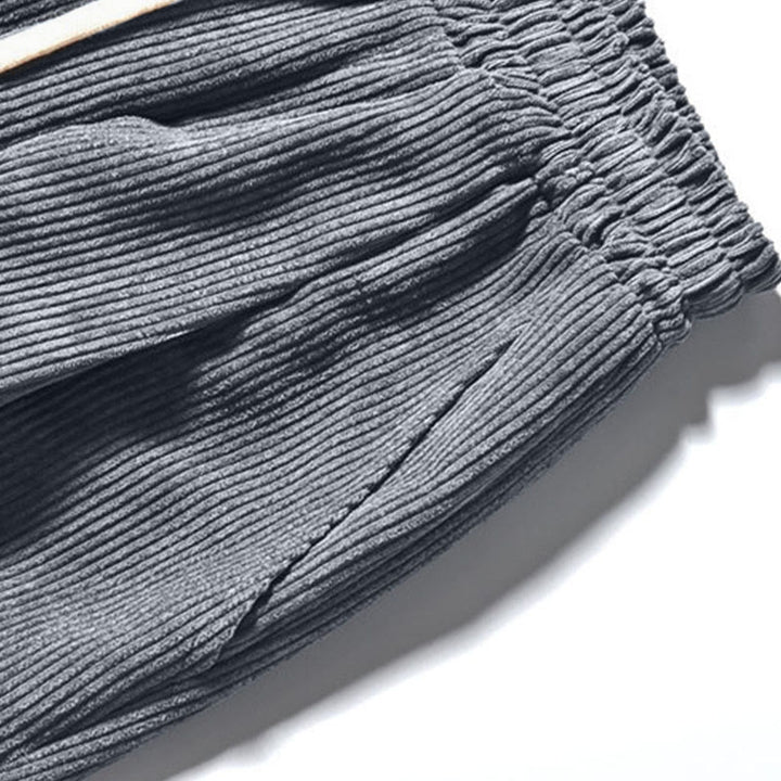 Buddha Stonesレトロ メンズ 無地 フリース裏地 コーデュロイ シンプルデザイン ハーレムパンツ ポケット付き - image 27