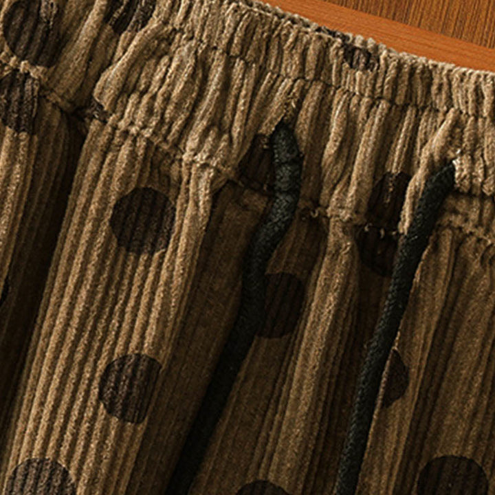 Buddha Stones冬用水玉模様 レディース コーデュロイ スカート ポケット付き - image 4