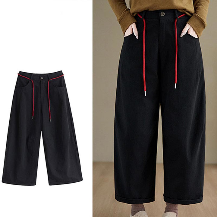 Buddha Stones無地コットン カジュアル レディース 7-8丈パンツ ポケット付き - image 14