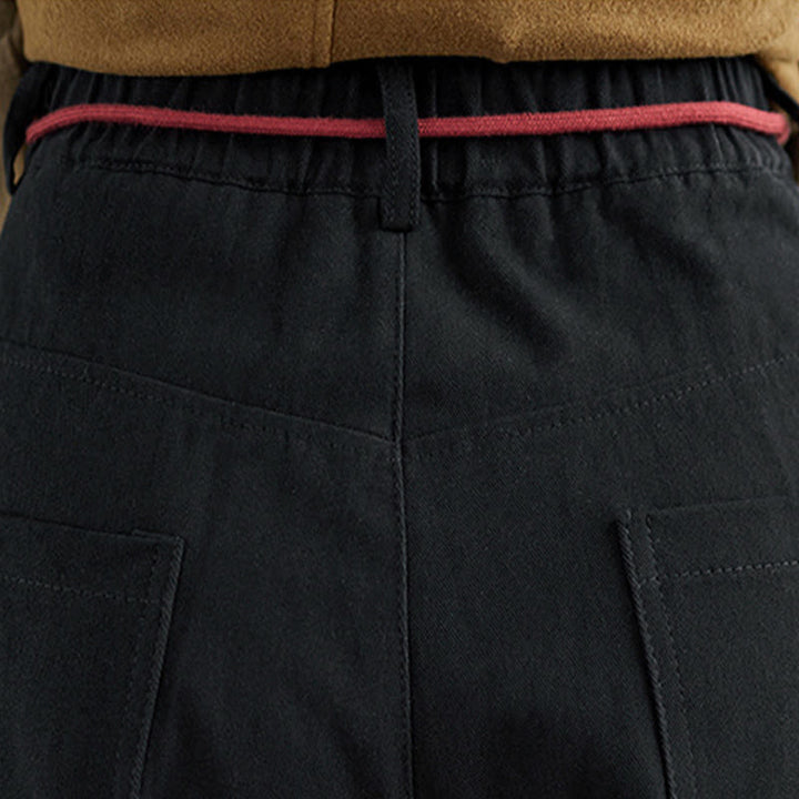 Buddha Stones無地コットン カジュアル レディース 7-8丈パンツ ポケット付き - image 16