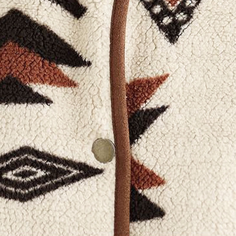 Buddha Stones秋冬 ボタン 幾何学模様 長袖 コットン レディース ジャケット  - image 11