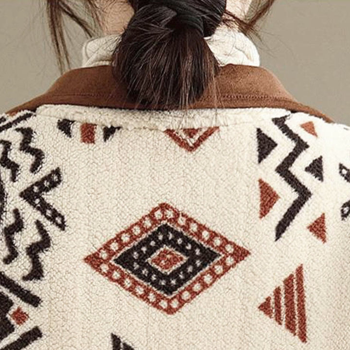 Buddha Stones秋冬 ボタン 幾何学模様 長袖 コットン レディース ジャケット  - image 13