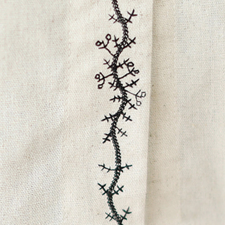 Buddha Stones春 刺繍 ボタン デザイン レディース コットン ピーターパンカラー 長袖シャツ - image 10