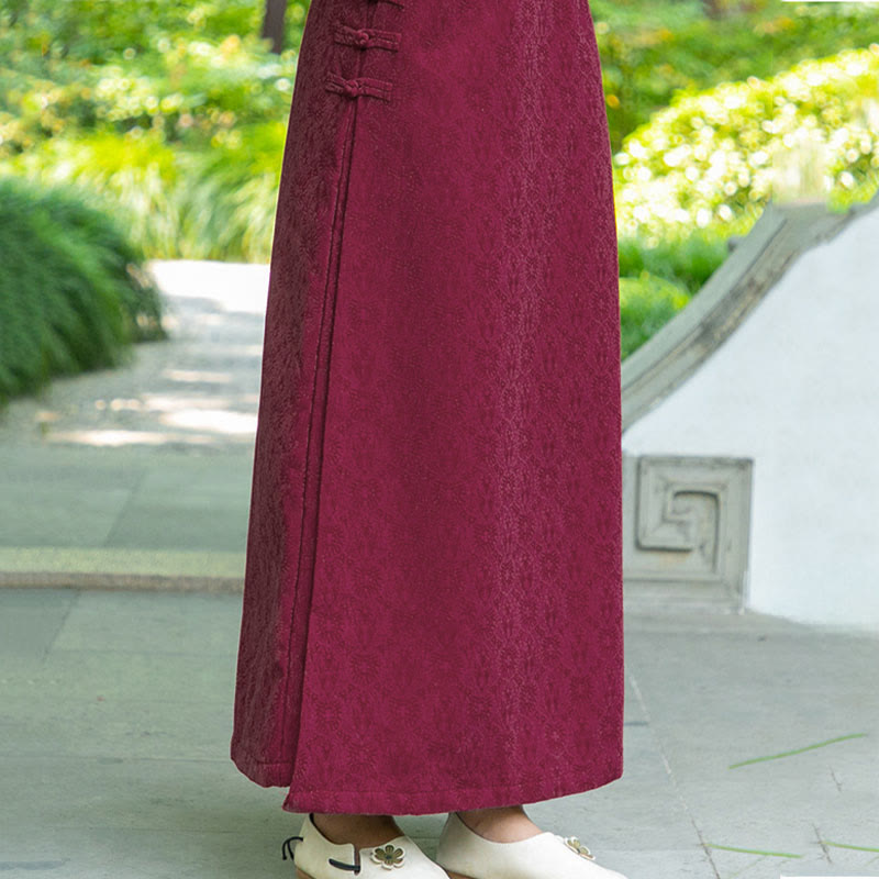 Buddha Stones秋冬 花柄 カエルボタン レディース コーデュロイ スカート ポケット付き - image 8