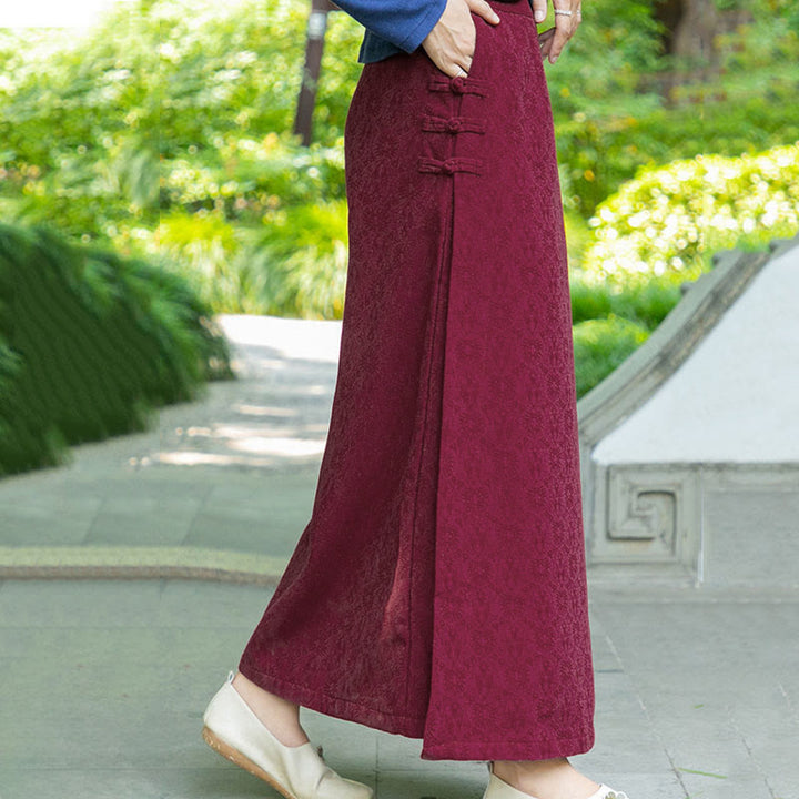 Buddha Stones秋冬 花柄 カエルボタン レディース コーデュロイ スカート ポケット付き - image 10