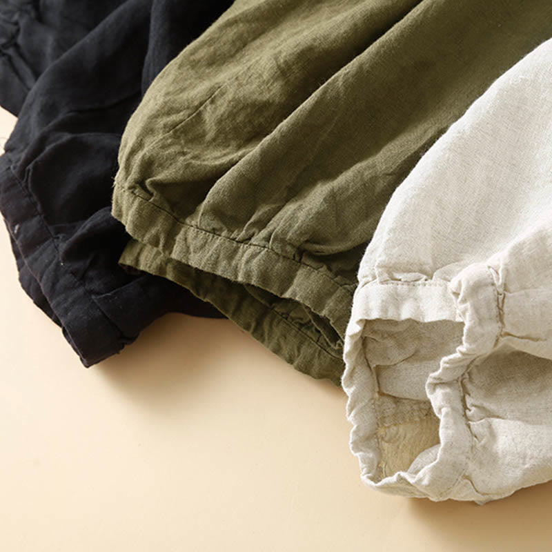 Buddha Stones Commute レディース プレーン ハーレム カプリ コットン パンツ ポケット付き - image 19