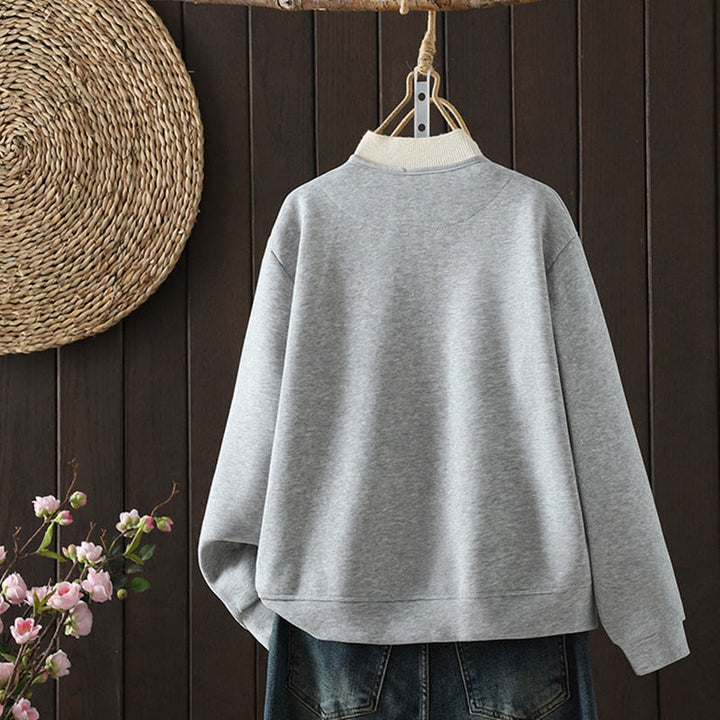 Buddha Stonesシンプル無地 Vネック ボタンダウンデザイン レディース コットン 長袖ジャケット - image 7