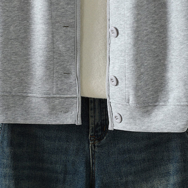 Buddha Stonesシンプル無地 Vネック ボタンダウンデザイン レディース コットン 長袖ジャケット - image 12