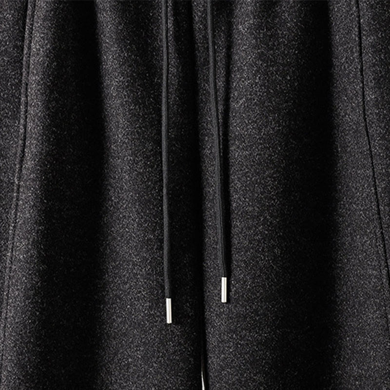 Buddha Stones無地コットン レースアップデザイン 厚手レディースパンツ ポケット付き - image 3