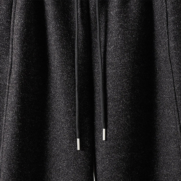 Buddha Stones無地コットン レースアップデザイン 厚手レディースパンツ ポケット付き - image 3