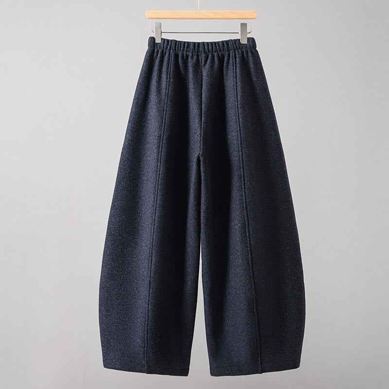 Buddha Stones無地コットン レースアップデザイン 厚手レディースパンツ ポケット付き - image 8