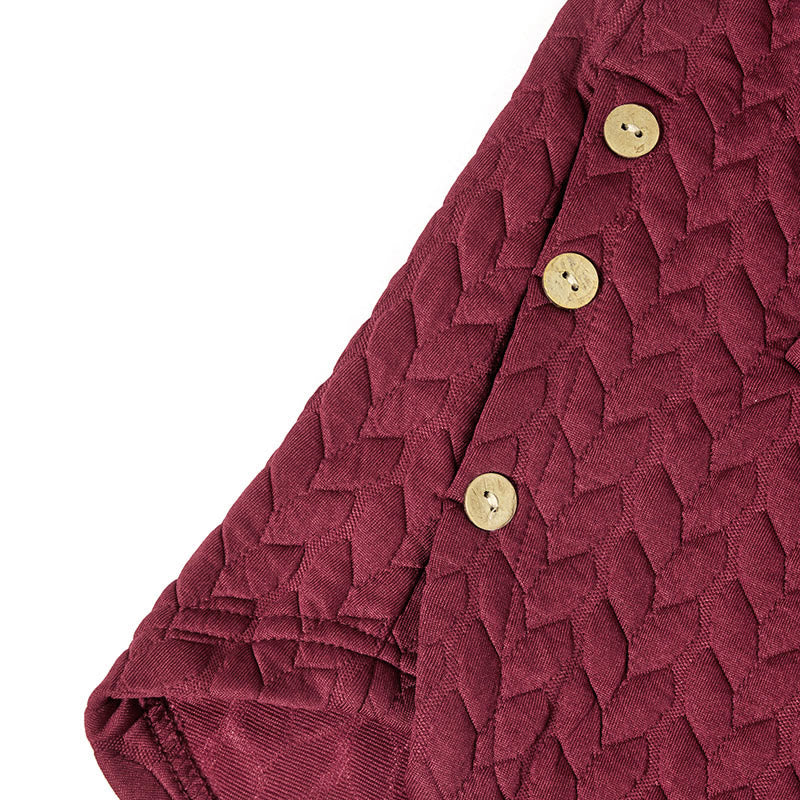 Buddha Stones秋の小麦の穂柄ミドル丈デザインレディース長袖フード付きコートポケット付き - image 5