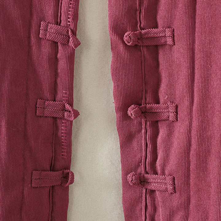 Buddha Stonesシンプルプレーンフロッグボタンレディースコットンロングスリーブジャケット - image 18