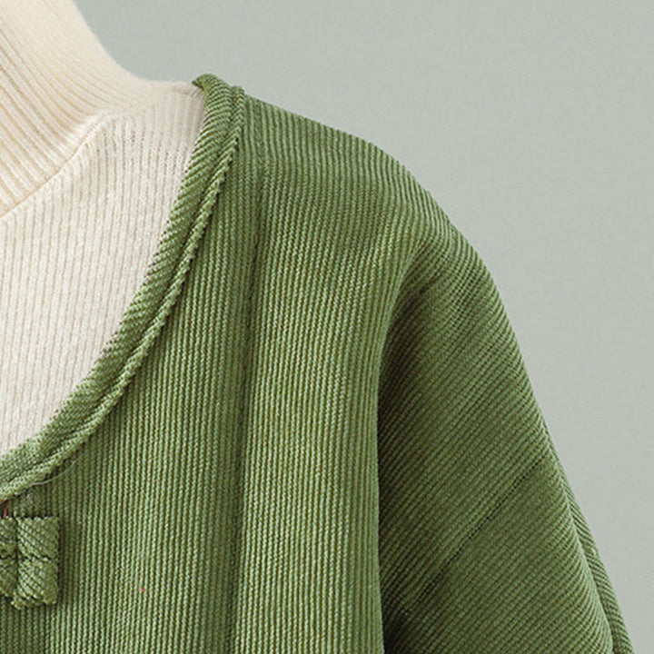 Buddha Stonesシンプルプレーンフロッグボタンレディースコットンロングスリーブジャケット - image 12