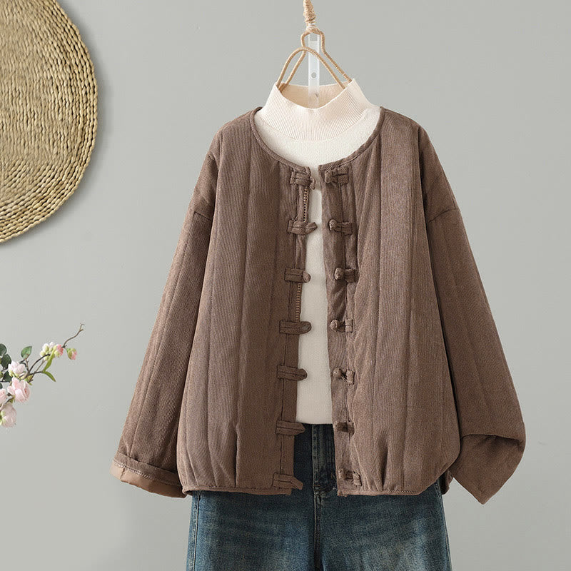 Buddha Stonesシンプルプレーンフロッグボタンレディースコットンロングスリーブジャケット - タン - US14、 UK/AU18、 EU46 (2XL) - image 0