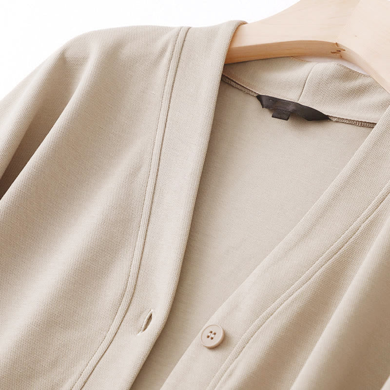 Buddha Stonesプレーンボタン レディース コットン ロングスリーブ ジャケット - image 8