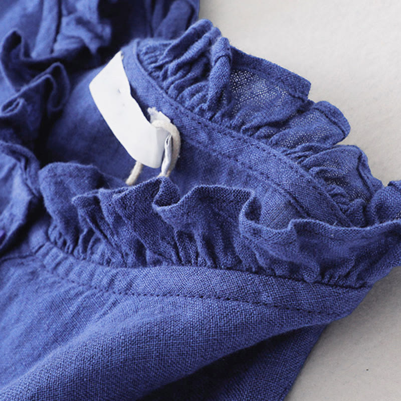 Buddha Stonesプレーン ロングスリーブ コットン ミディドレス ポケット付き - image 4