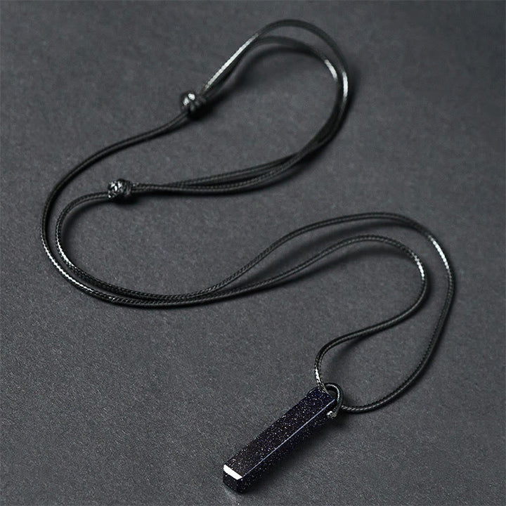 Buddha Stonesブラックオブシディアン ブルーサンドストーン 変容ネックレス ペンダント - image 7