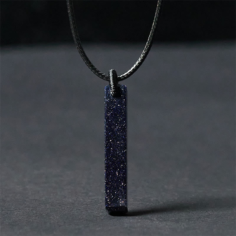 Buddha Stonesブラックオブシディアン ブルーサンドストーン 変容ネックレス ペンダント - 青い砂岩 - image 6