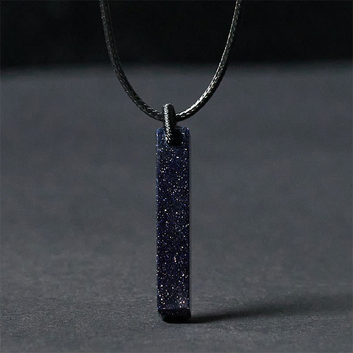 Buddha Stonesブラックオブシディアン ブルーサンドストーン 変容ネックレス ペンダント - 青い砂岩 - image 6