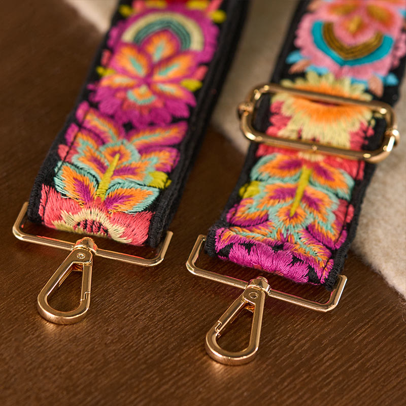 Buddha Stonesマルチカラーフラワー刺繍 調節可能なハンドバッグ クロスボディ ショルダーバッグ ストラップ - image 7