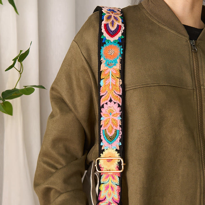 Buddha Stonesマルチカラーフラワー刺繍 調節可能なハンドバッグ クロスボディ ショルダーバッグ ストラップ - image 8