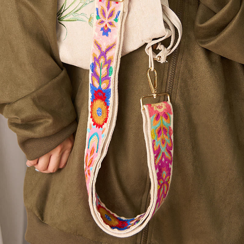 Buddha Stonesマルチカラーフラワー刺繍 調節可能なハンドバッグ クロスボディ ショルダーバッグ ストラップ - image 17
