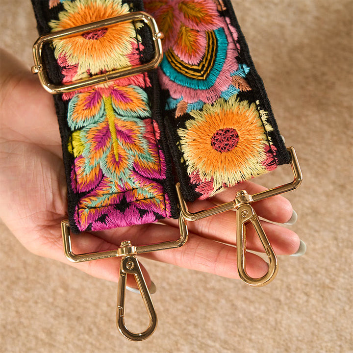 Buddha Stonesマルチカラーフラワー刺繍 調節可能なハンドバッグ クロスボディ ショルダーバッグ ストラップ - image 6