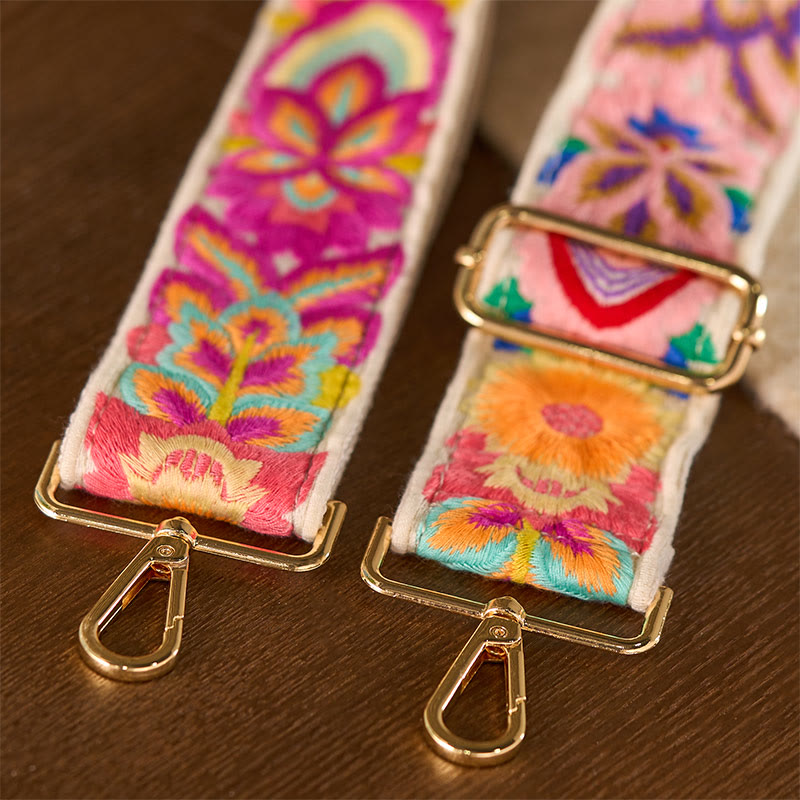 Buddha Stonesマルチカラーフラワー刺繍 調節可能なハンドバッグ クロスボディ ショルダーバッグ ストラップ - image 15