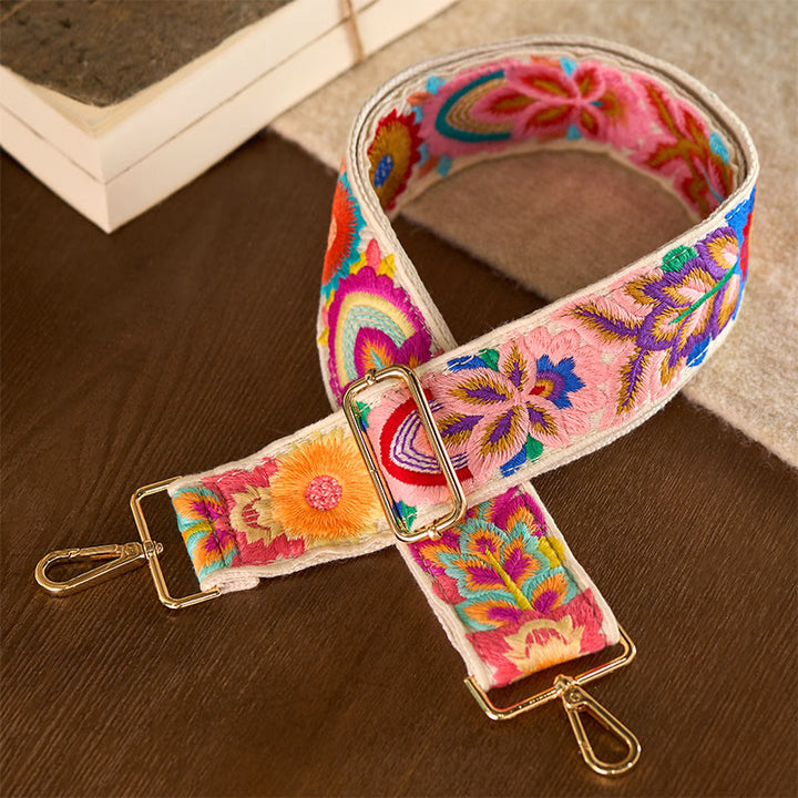 Buddha Stonesマルチカラーフラワー刺繍 調節可能なハンドバッグ クロスボディ ショルダーバッグ ストラップ - image 12