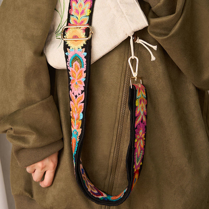 Buddha Stonesマルチカラーフラワー刺繍 調節可能なハンドバッグ クロスボディ ショルダーバッグ ストラップ - image 9