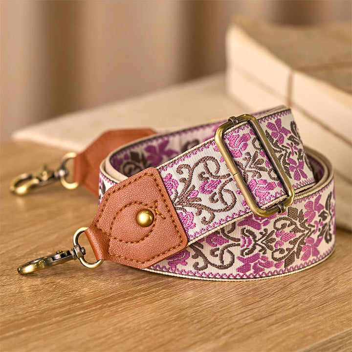 Buddha Stonesの花の幾何学模様の刺繍が施された調節可能なハンドバッグ、クロスボディショルダーバッグのストラップ交換用 - image 13