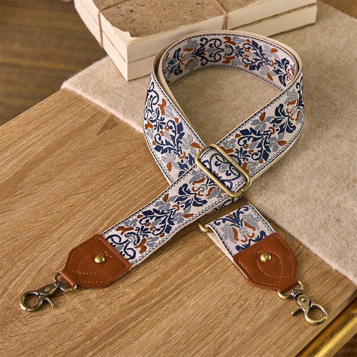 Buddha Stonesの花の幾何学模様の刺繍が施された調節可能なハンドバッグ、クロスボディショルダーバッグのストラップ交換用 - ベージュ - 80～140cm×5cm - image 20