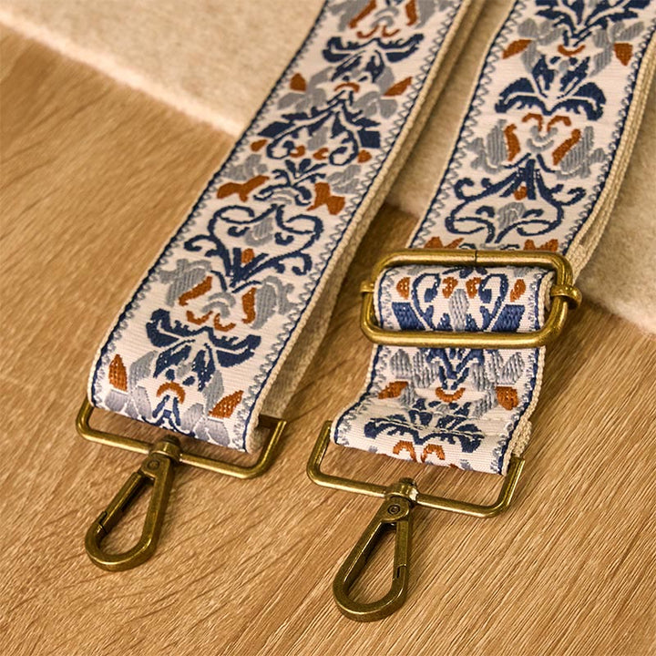 Buddha Stonesボヘミアンフラワー幾何学模様刺繍調節可能なハンドバッグクロスボディショルダーバッグ財布ストラップ交換用 - image 4