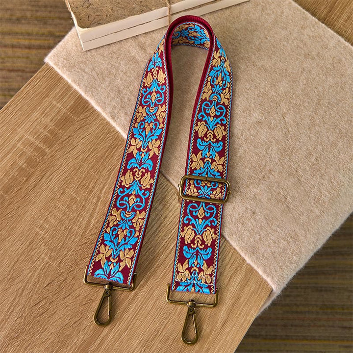 Buddha Stonesボヘミアンフラワー幾何学模様刺繍調節可能なハンドバッグクロスボディショルダーバッグ財布ストラップ交換用 - image 12