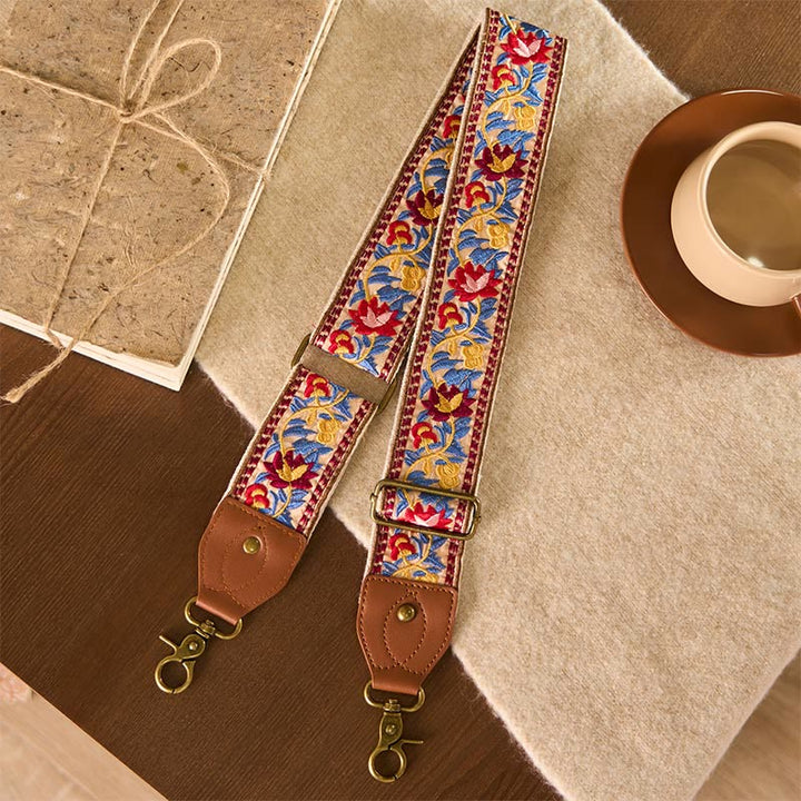 Buddha Stonesボヘミアンフラワーつる幾何学模様刺繍調節可能なハンドバッグクロスボディショルダーバッグ財布ストラップ交換用 - image 9