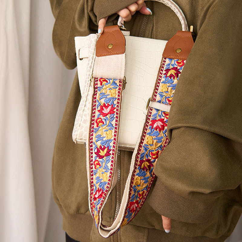 Buddha Stonesボヘミアンフラワーつる幾何学模様刺繍調節可能なハンドバッグクロスボディショルダーバッグ財布ストラップ交換用 - image 14