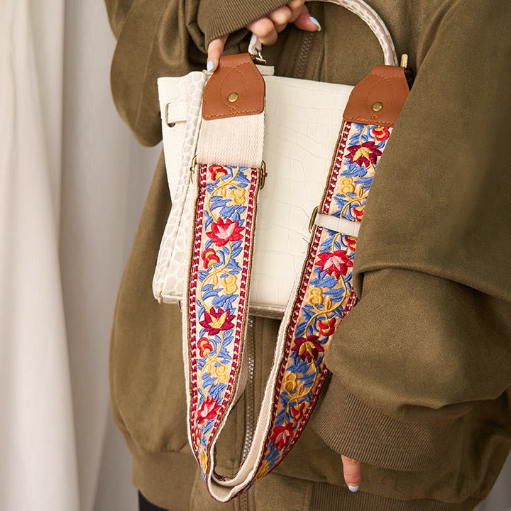 Buddha Stonesボヘミアンフラワーつる幾何学模様刺繍調節可能なハンドバッグクロスボディショルダーバッグ財布ストラップ交換用 - image 14