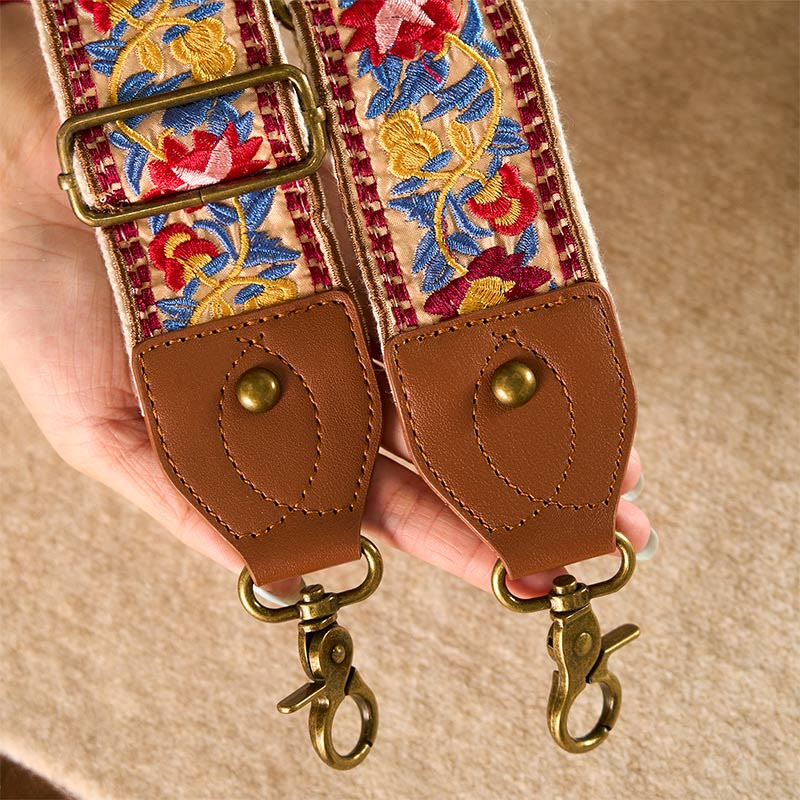 Buddha Stonesボヘミアンフラワーつる幾何学模様刺繍調節可能なハンドバッグクロスボディショルダーバッグ財布ストラップ交換用 - image 16