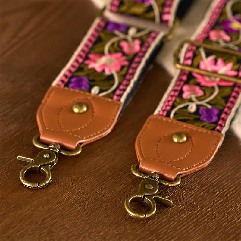 Buddha Stonesボヘミアンフラワーつる幾何学模様刺繍調節可能なハンドバッグクロスボディショルダーバッグ財布ストラップ交換用 - image 27