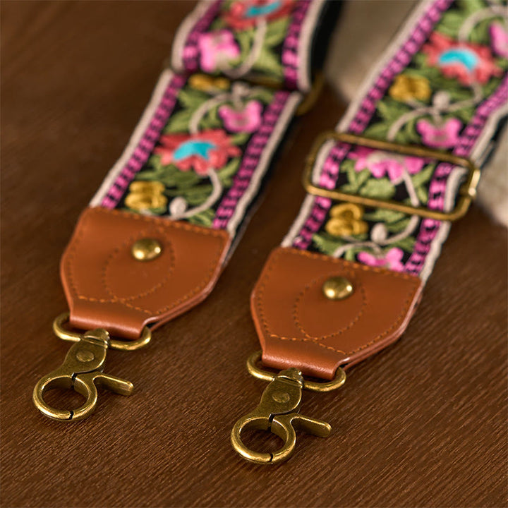 Buddha Stonesボヘミアンフラワーつる幾何学模様刺繍調節可能なハンドバッグクロスボディショルダーバッグ財布ストラップ交換用 - image 21