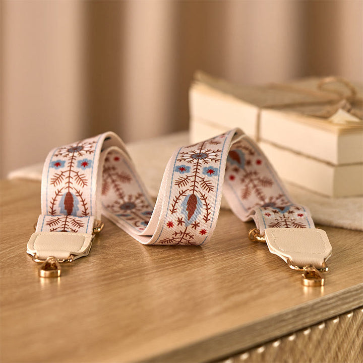 Buddha Stonesボヘミアンフラワー 調節可能ハンドバッグ クロスボディ ショルダーバッグ ストラップ 交換用 - カーキ - 70～135cm×3.8cm - image 0