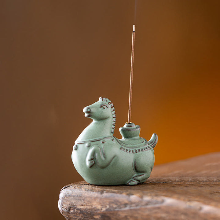 Buddha Stones午年 2026 新年 幸運のインゴット 香炉 - アクアマリンホース（7.6×4.1×6.9cm） - image 11