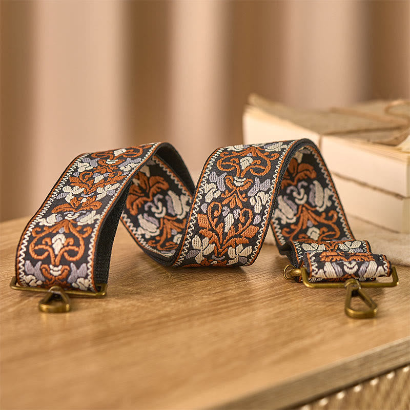 Buddha Stonesボヘミアン ブラウン フラワー ヴァイン 調節可能 ハンドバッグ クロスボディ ショルダーバッグ ストラップ 交換用 - image 2