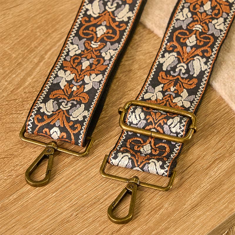 Buddha Stonesボヘミアン ブラウン フラワー ヴァイン 調節可能 ハンドバッグ クロスボディ ショルダーバッグ ストラップ 交換用 - image 4