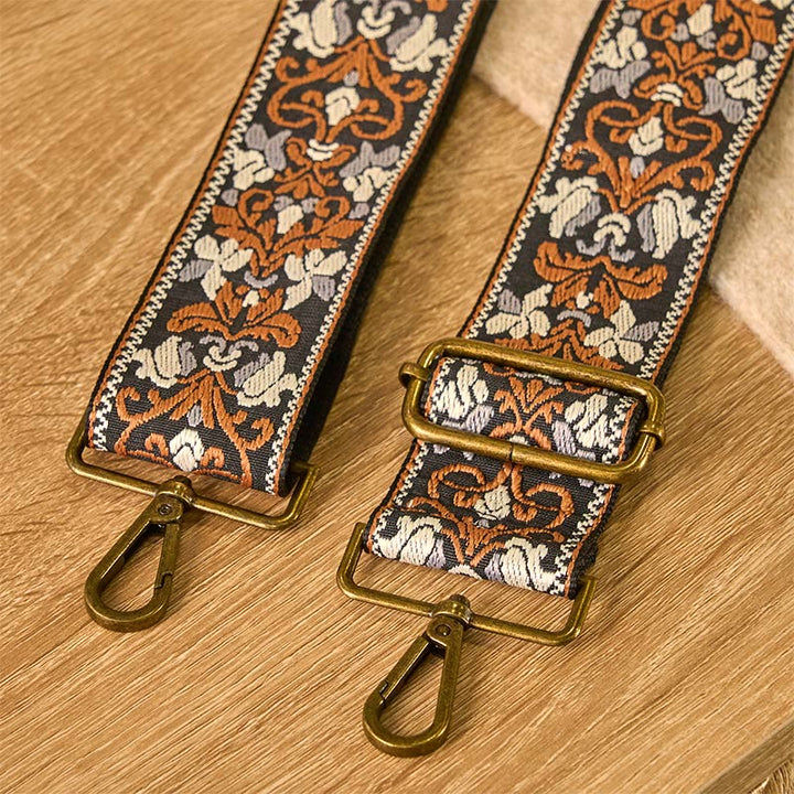 Buddha Stonesボヘミアン ブラウン フラワー ヴァイン 調節可能 ハンドバッグ クロスボディ ショルダーバッグ ストラップ 交換用 - image 4