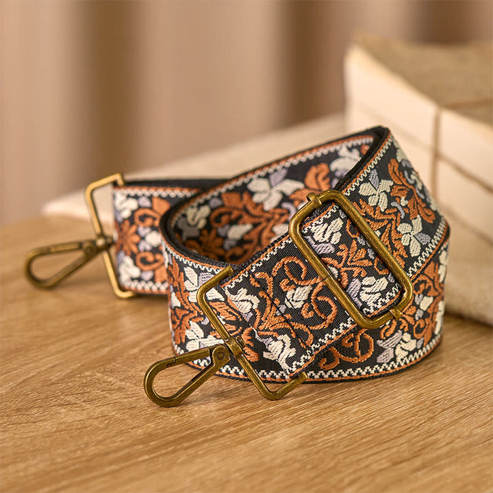 Buddha Stonesボヘミアン ブラウン フラワー ヴァイン 調節可能 ハンドバッグ クロスボディ ショルダーバッグ ストラップ 交換用 - image 3