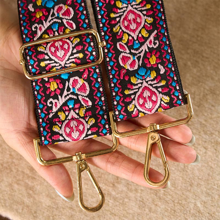 Buddha Stonesボヘミアンフラワー幾何学模様ストライプ刺繍調節可能ハンドバッグクロスボディショルダーバッグ財布ストラップ交換用 - image 18