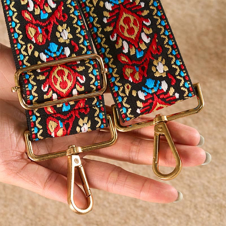 Buddha Stonesボヘミアンフラワー幾何学模様ストライプ刺繍調節可能ハンドバッグクロスボディショルダーバッグ財布ストラップ交換用 - image 26
